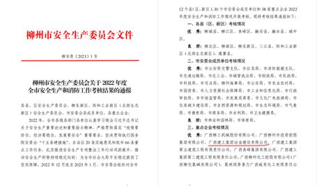 【喜訊】冶建公司2022年度這項(xiàng)工作獲評優(yōu)秀！